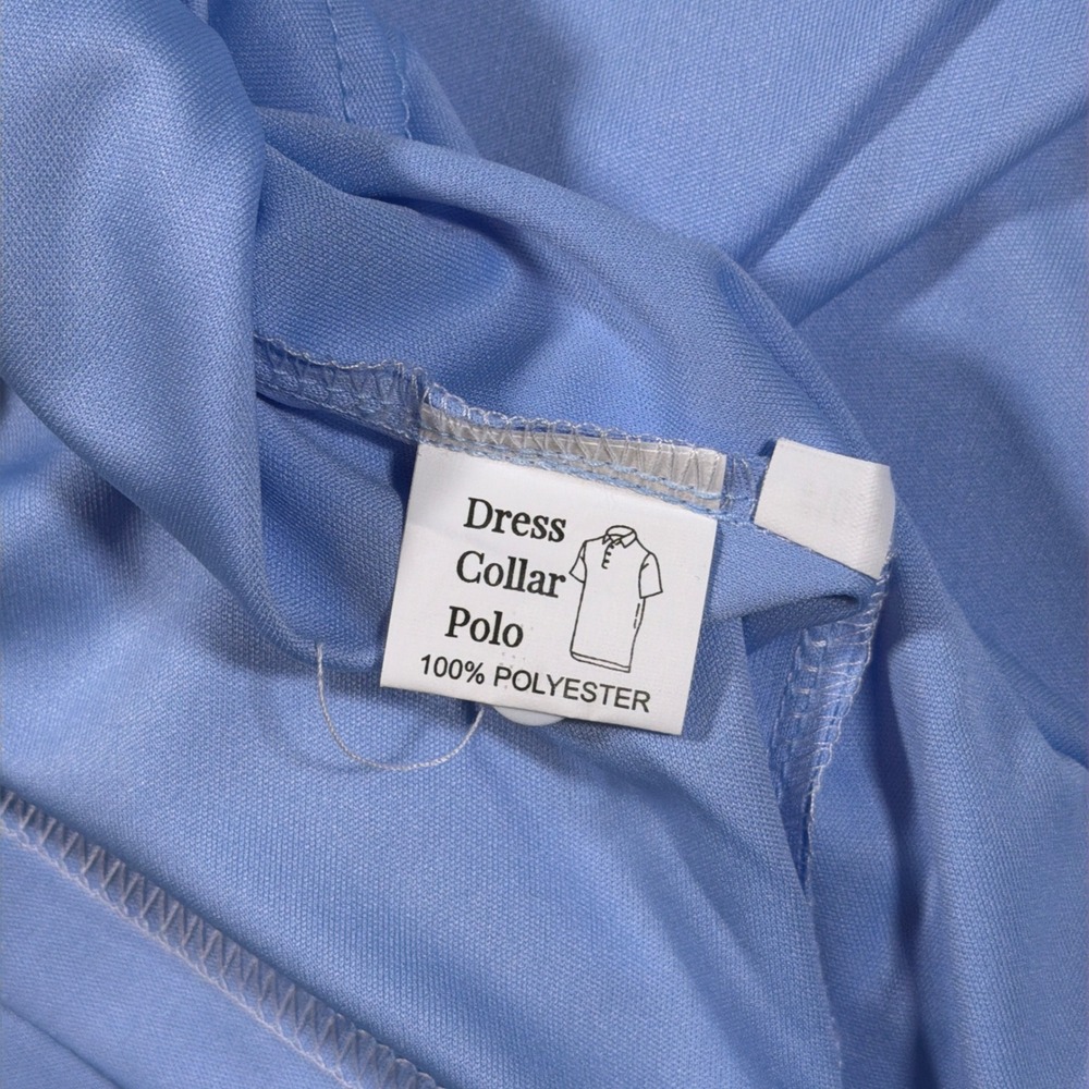 Collars & Co Dress Collar Polo Mens Medium Blue Short Sleeve Performance Shirt - Picture 6 of 8